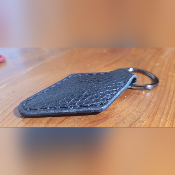 Black Leather Key Fob - Picture 3 of 3